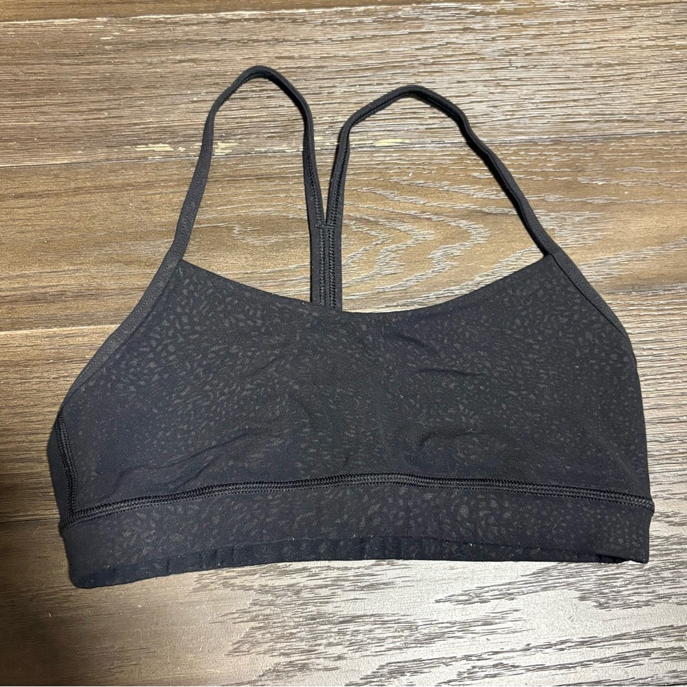 Lululemon Athletica Black Patterned Y Sports Bra